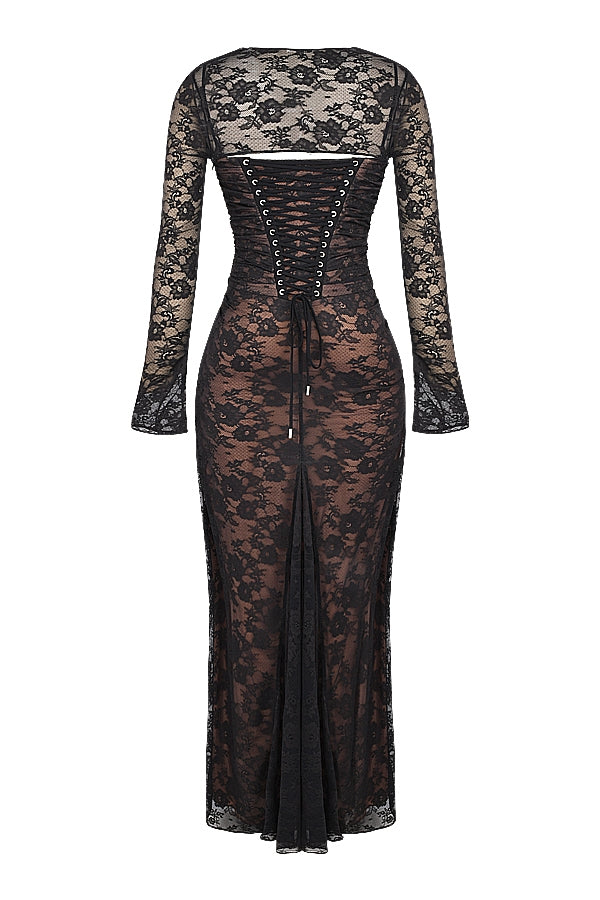 black lace maxi dress