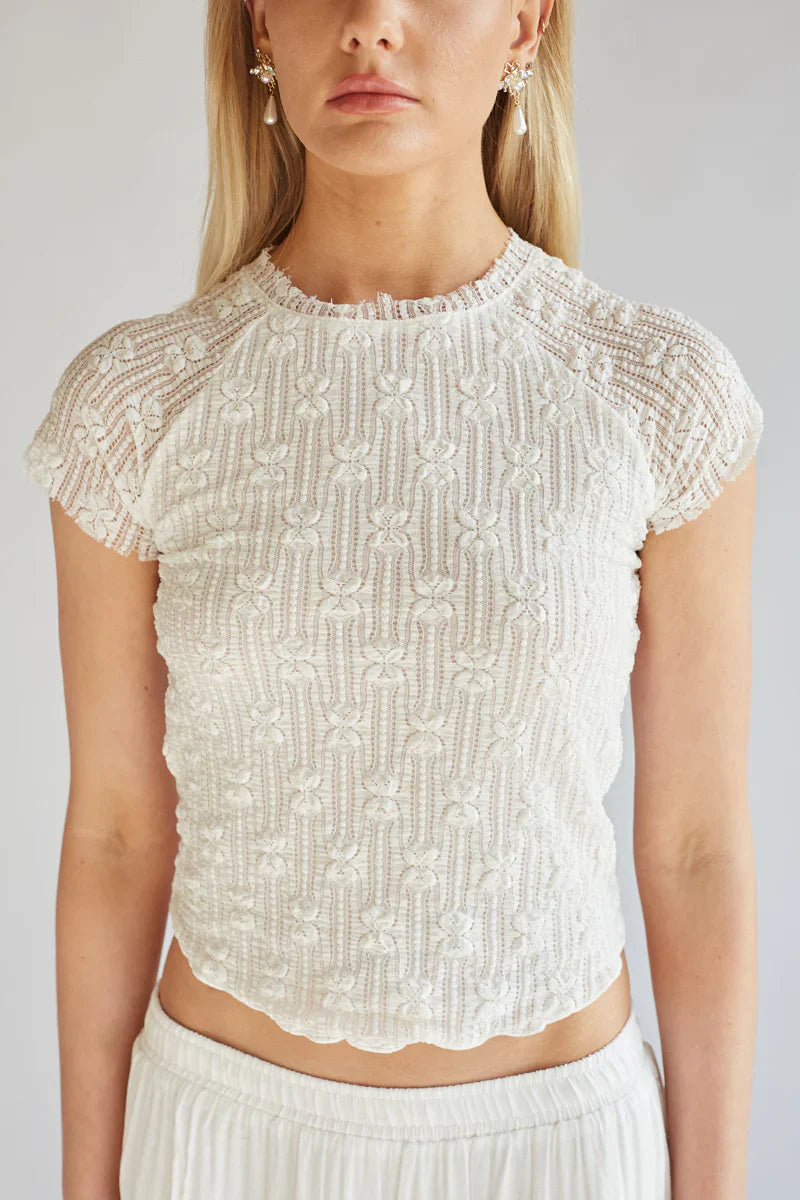 Charlize Short Sleeve Lace Top