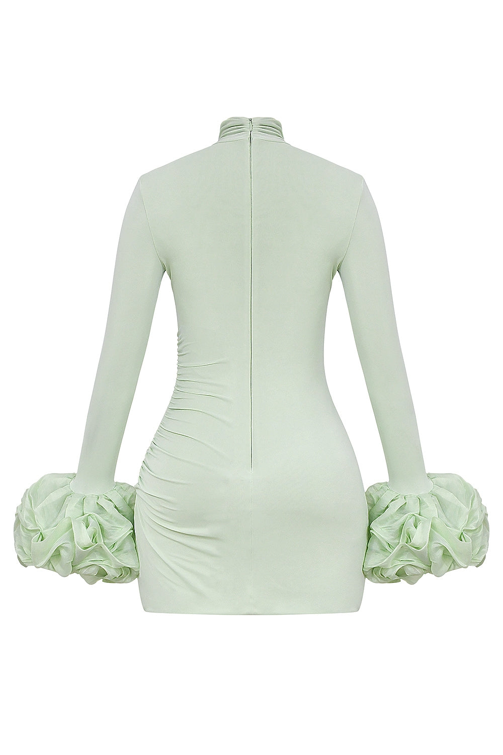 pistachio ruffle cuff mini dress - sale
