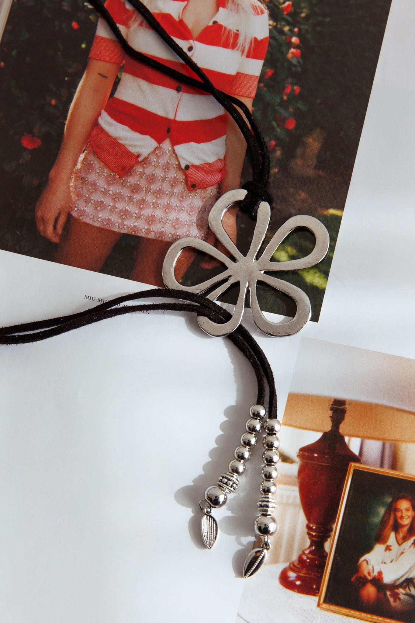 Blooming Flower Pendants Necklace Silver