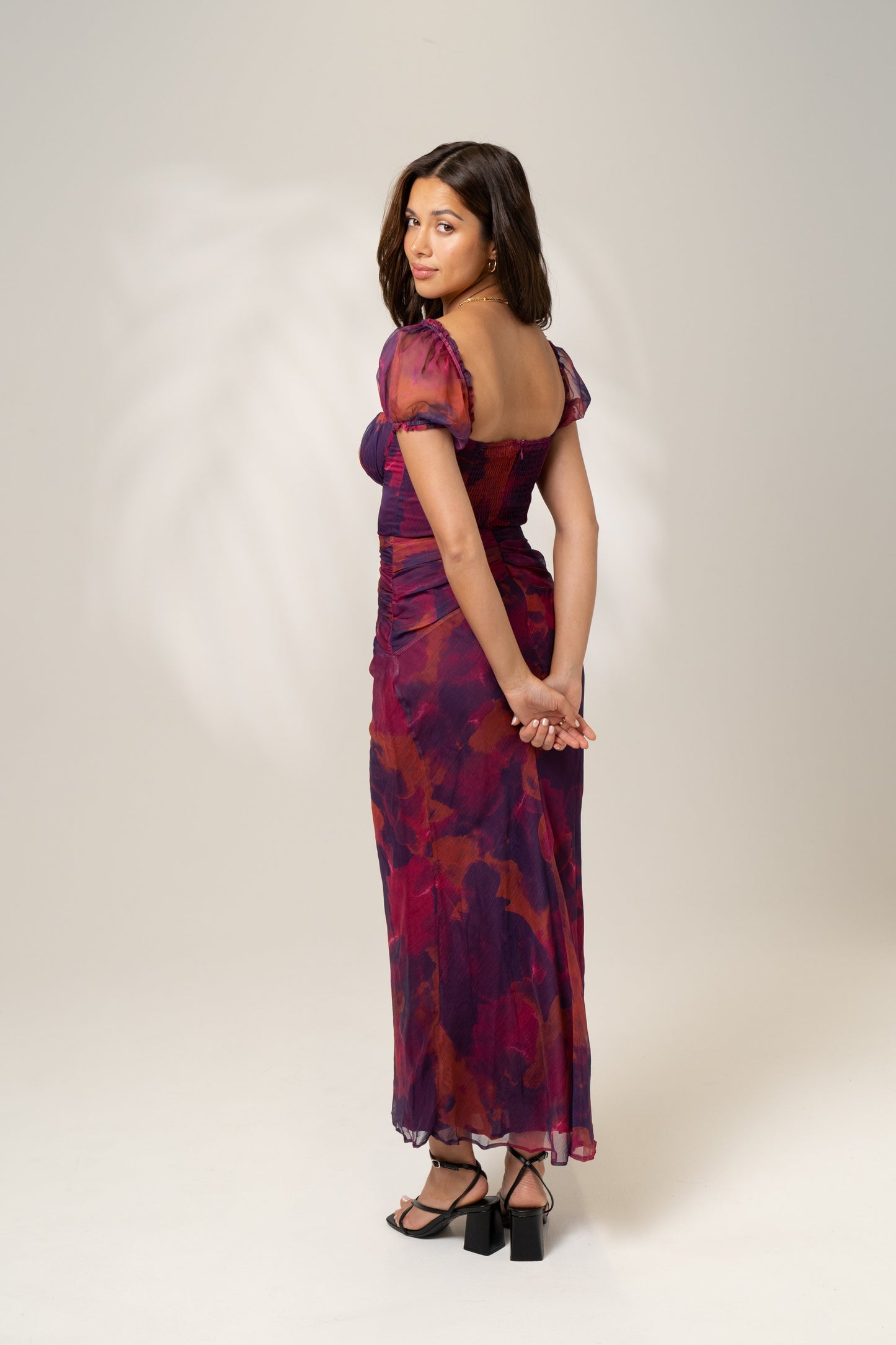Simone Puff Sleeve Midi Dress