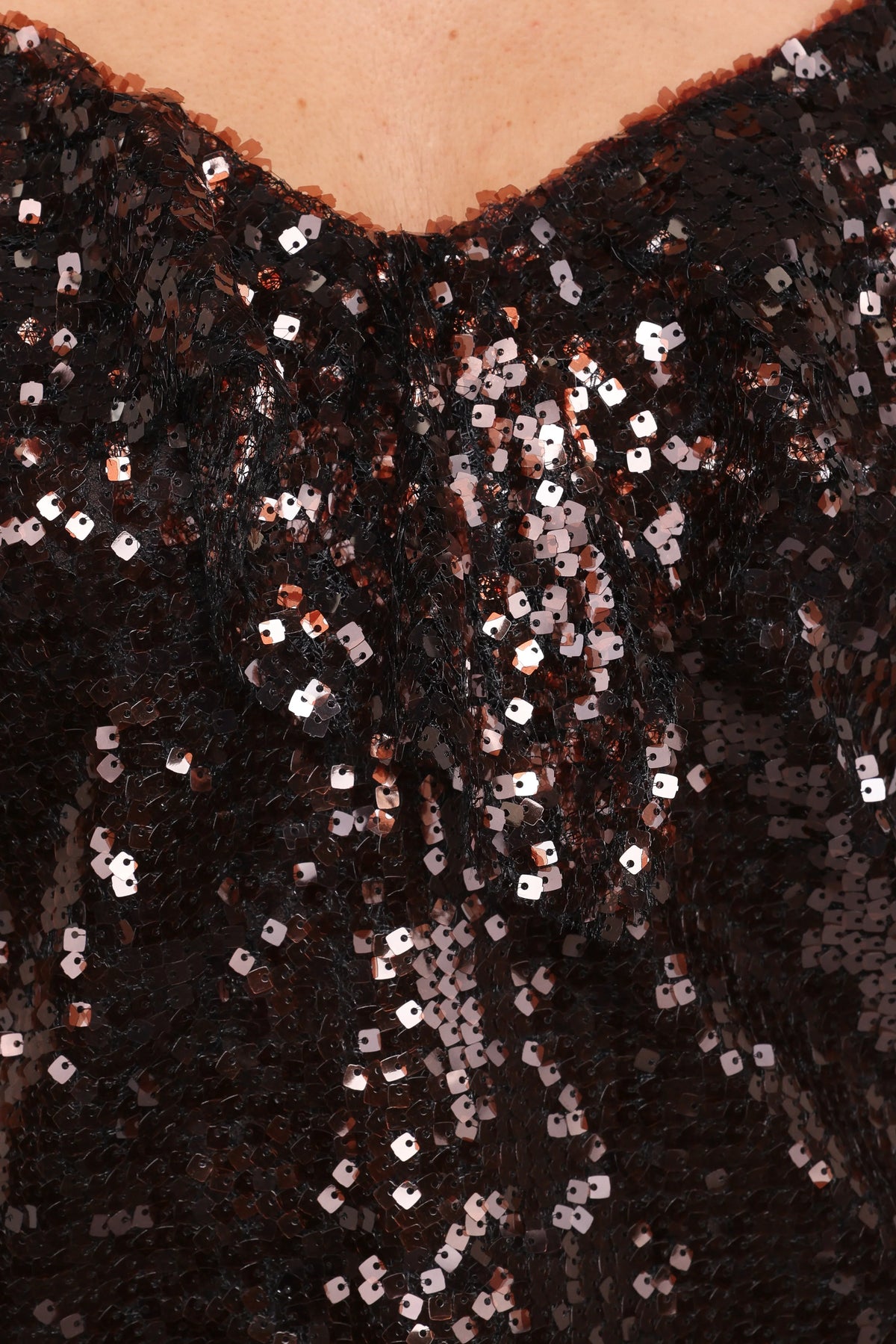 Zinnia Sequins Sleeveless Top - Brown