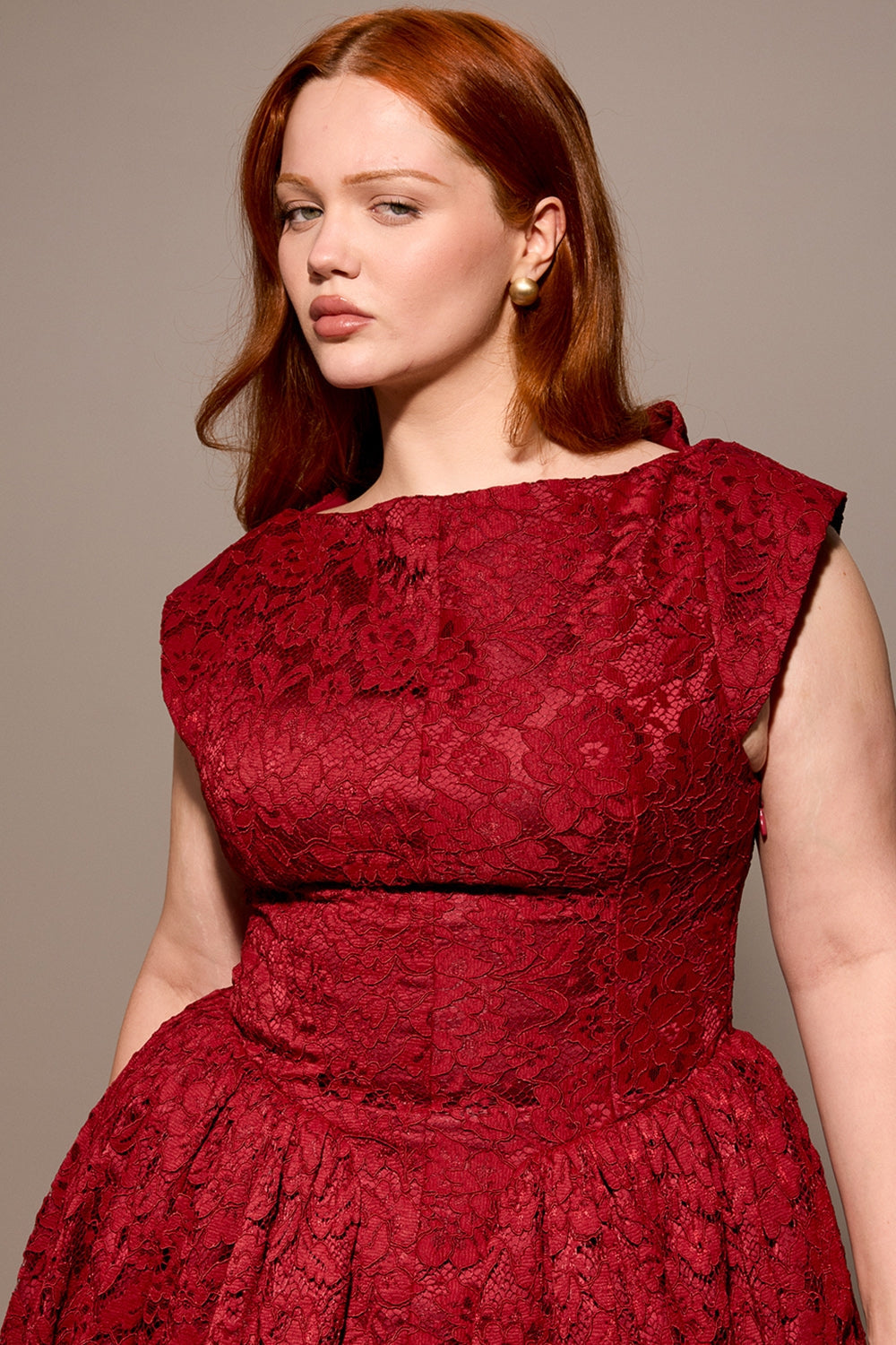 berry lace backless midi dress - sale