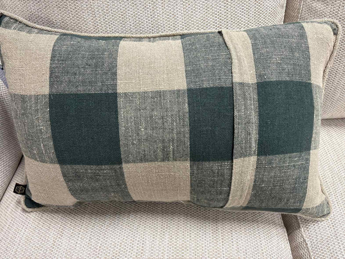 Haomy Buffalo Check Linen Lumbar Pillow