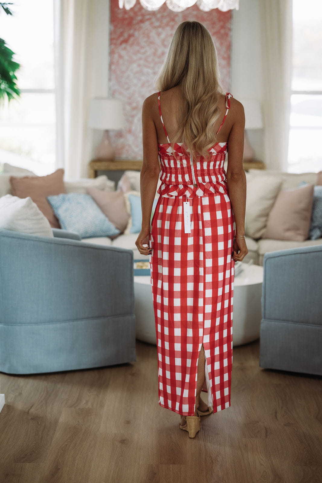 2 Cute 2 Handle Midi Skirt and Top - Red and White