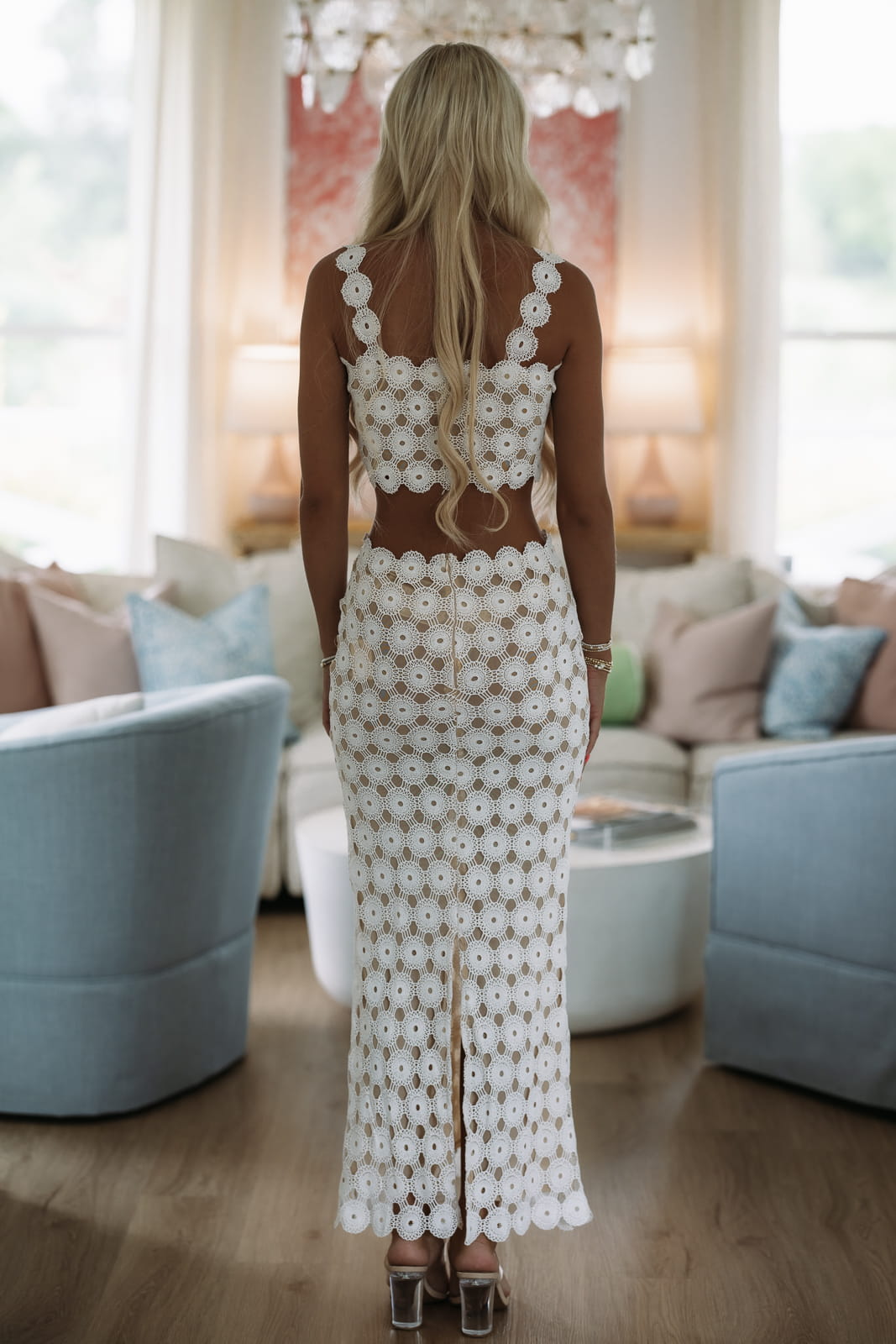Romance in Bloom Top and Maxi Skirt - White
