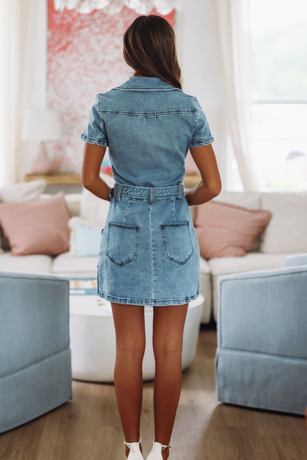 Heading South Denim Mini Dress - Denim