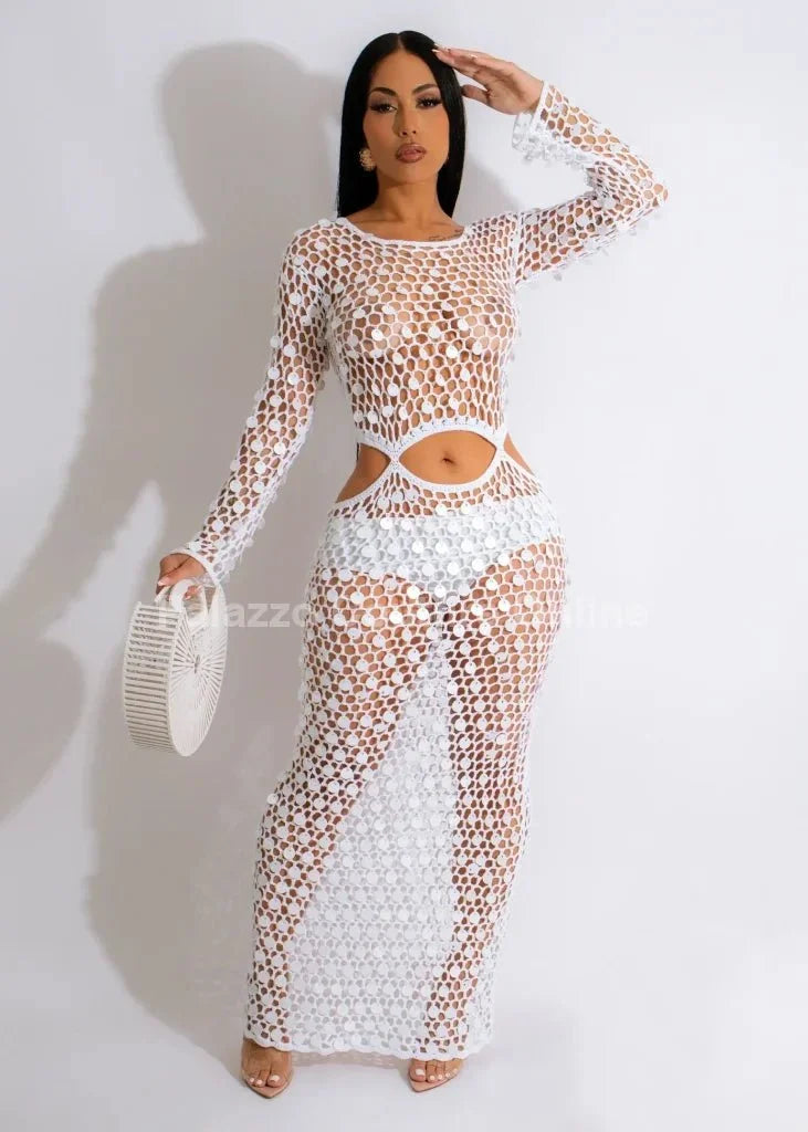 Make You Feel Cover Up Maxi Dress ( White)