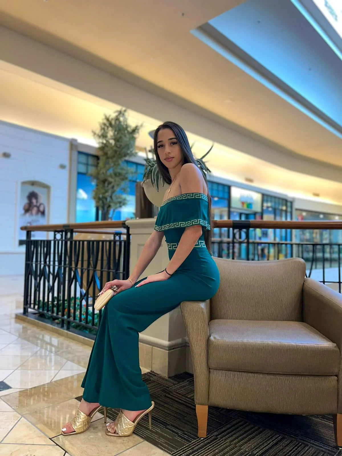 Passion Green Jumpsuit – Off-Shoulder Elegant Green Jumpsuit