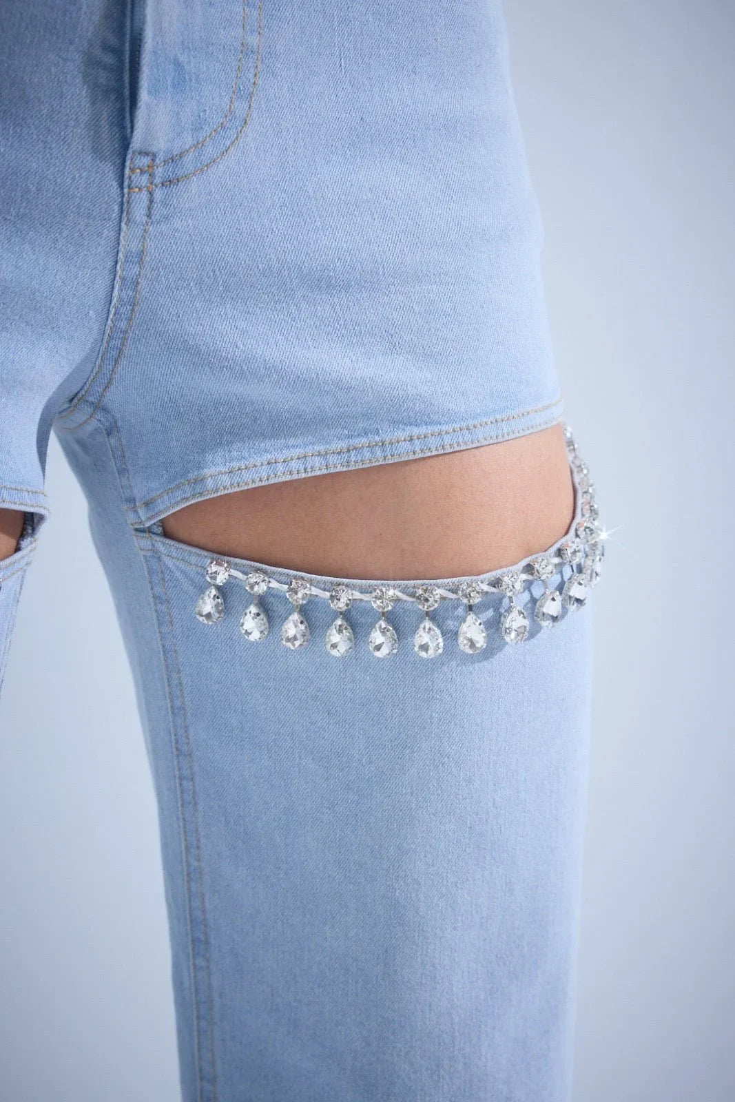 Radiant Crystal Pants and Jacket Set - Demin blue