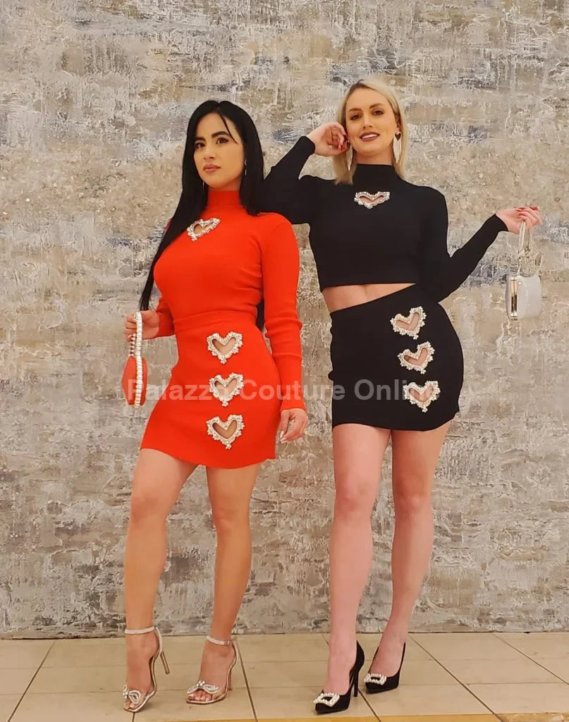 Red Sweet Melody Set - Skirt & Top Combo