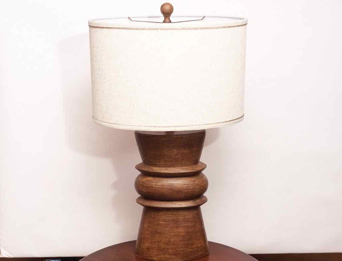 'Robinia' Walnut Resin Table Lamp