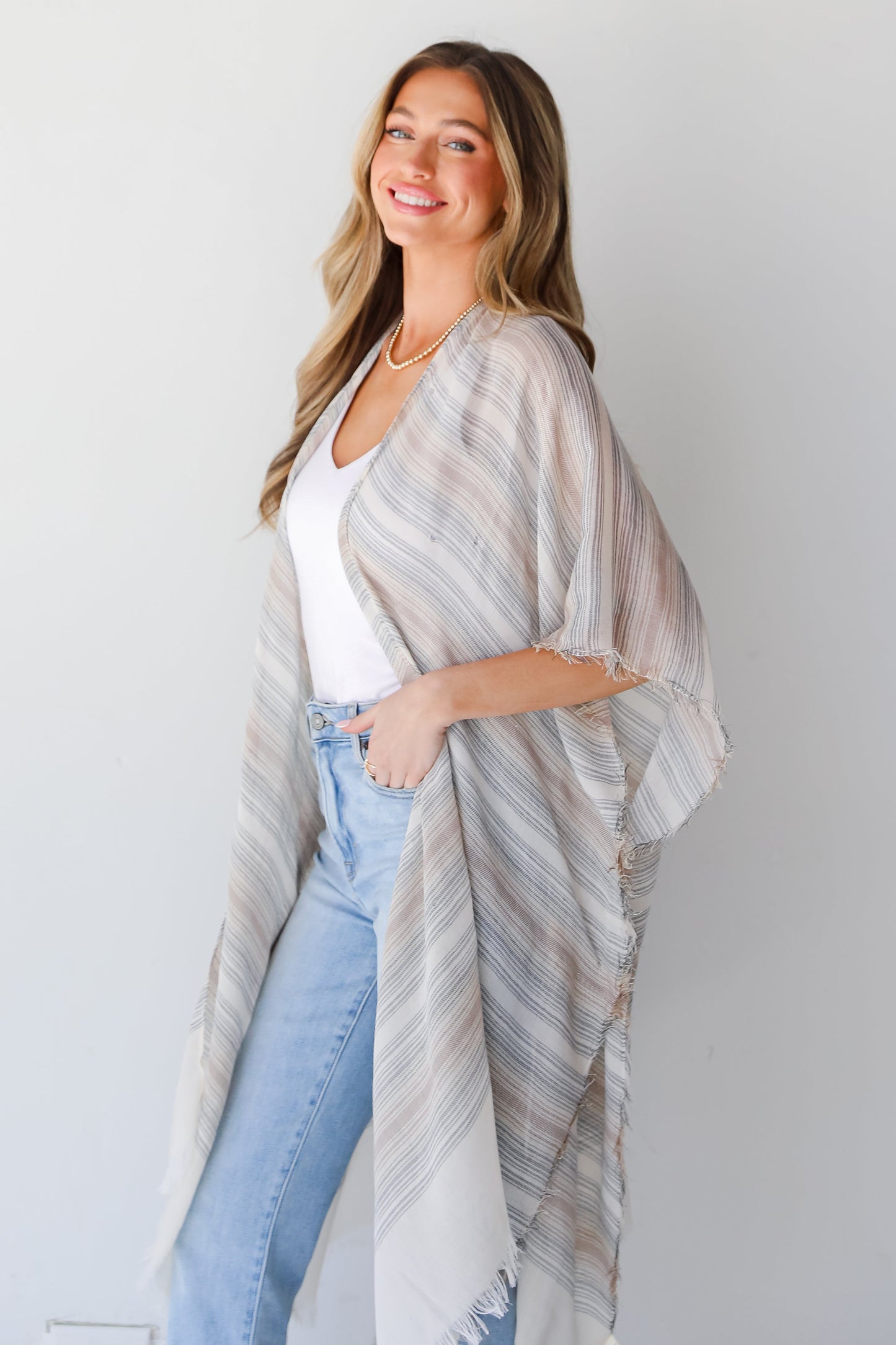 Bahama Beauty Striped Kimono
