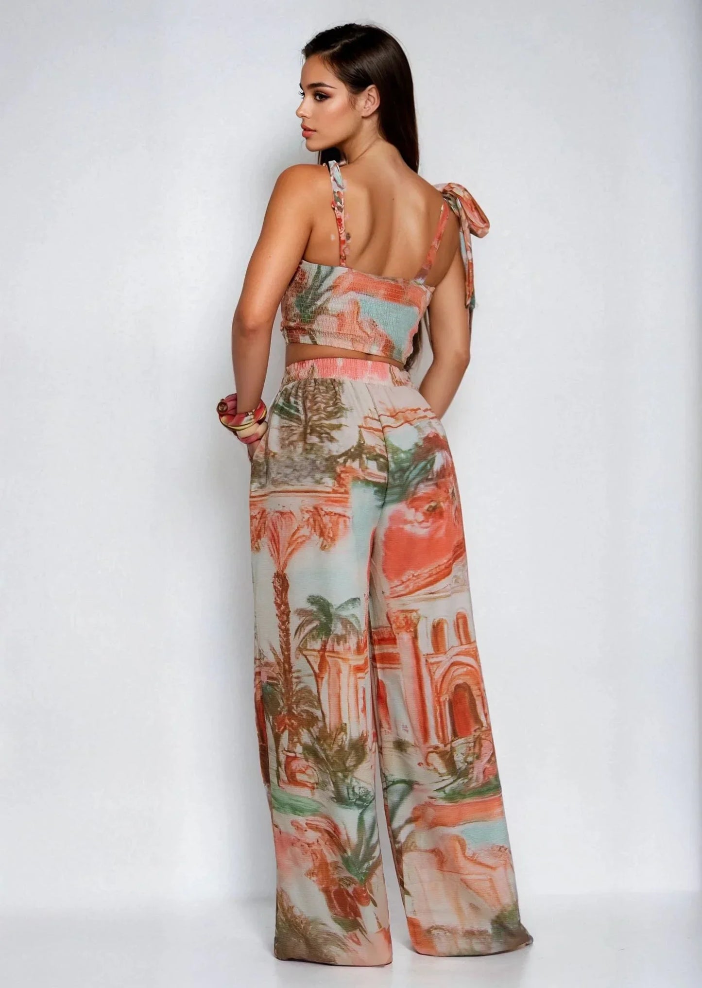 Sunset Riviera Pant Set - Brown