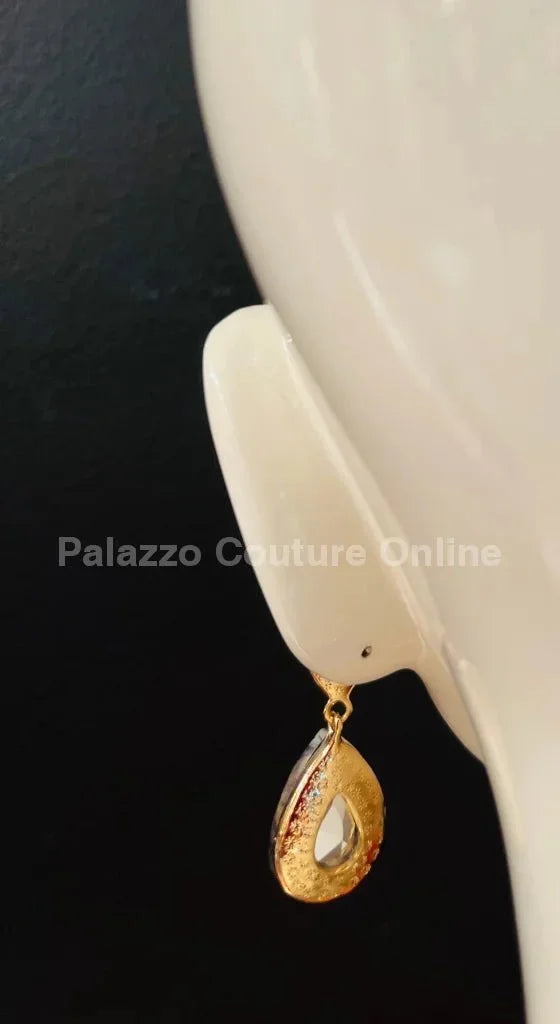 Teardrop Crystal Earrings – Petroleum