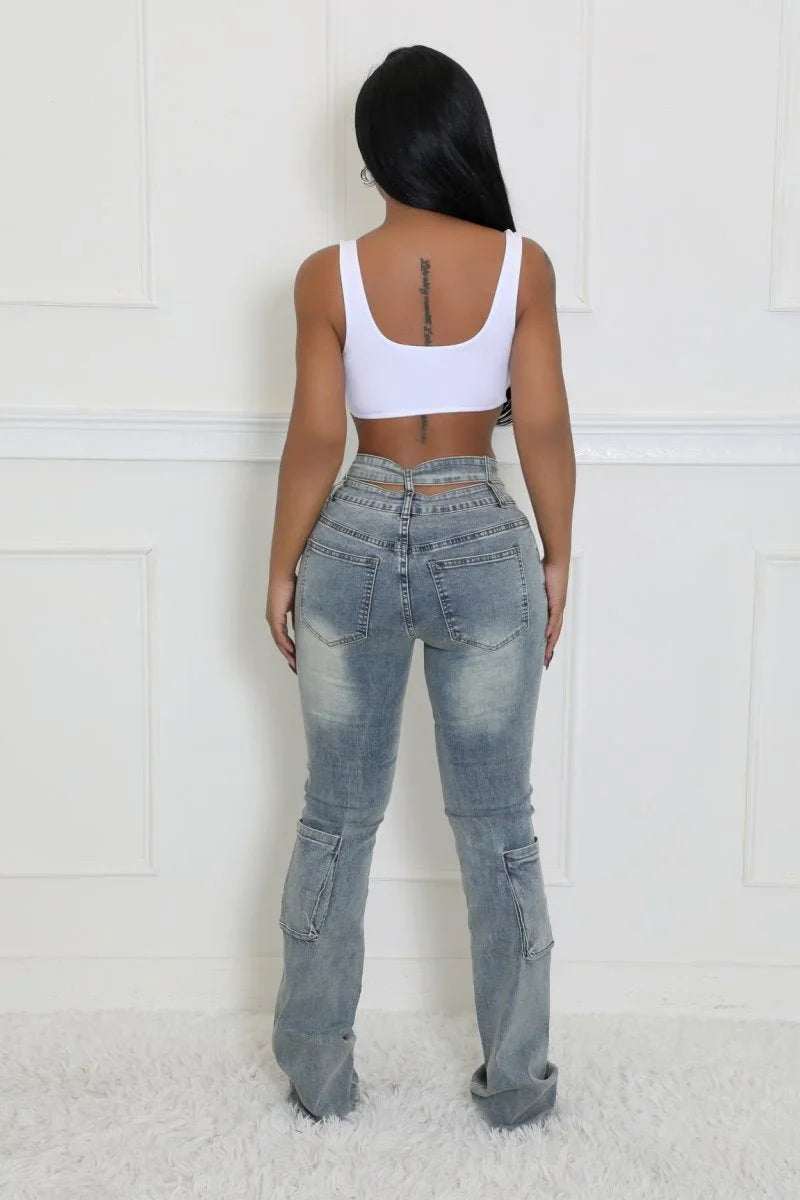Touch of Glory Double Waist Denim Jeans