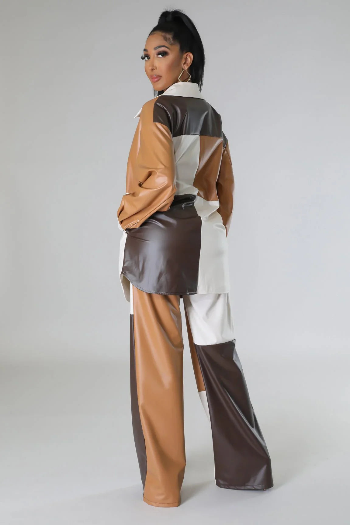 Wide Leg Faux Leather Cargo Pants – Hate To See You Go Pants