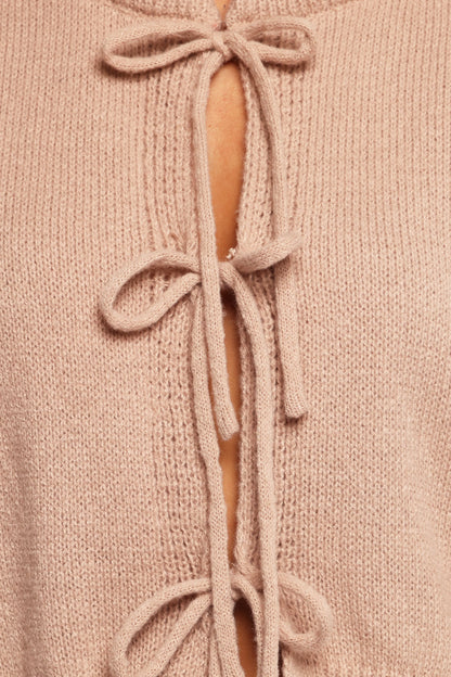 Koskie Tie Knit Top - Taupe