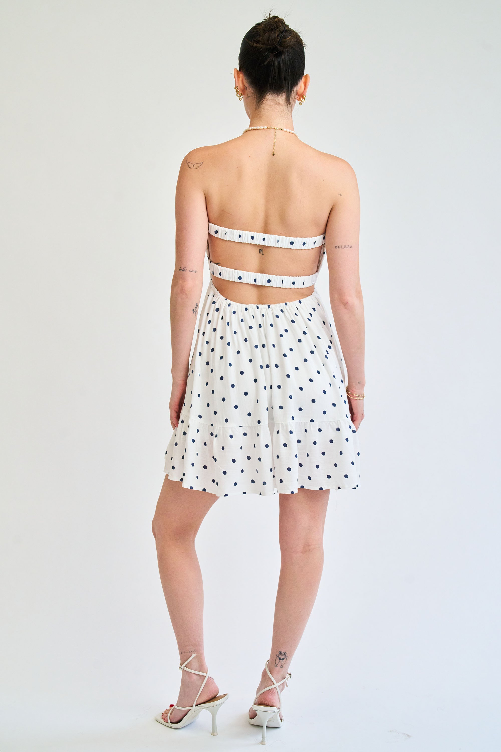 Summer Breeze Dress in Navy Polka Dot