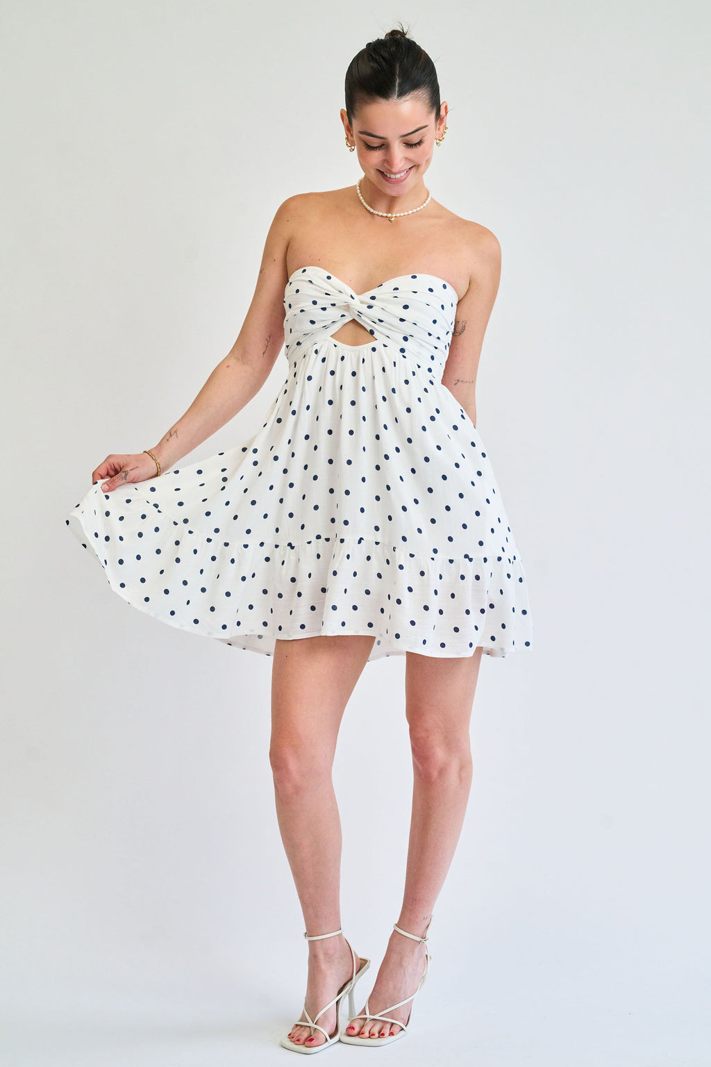 Summer Breeze Dress in Navy Polka Dot