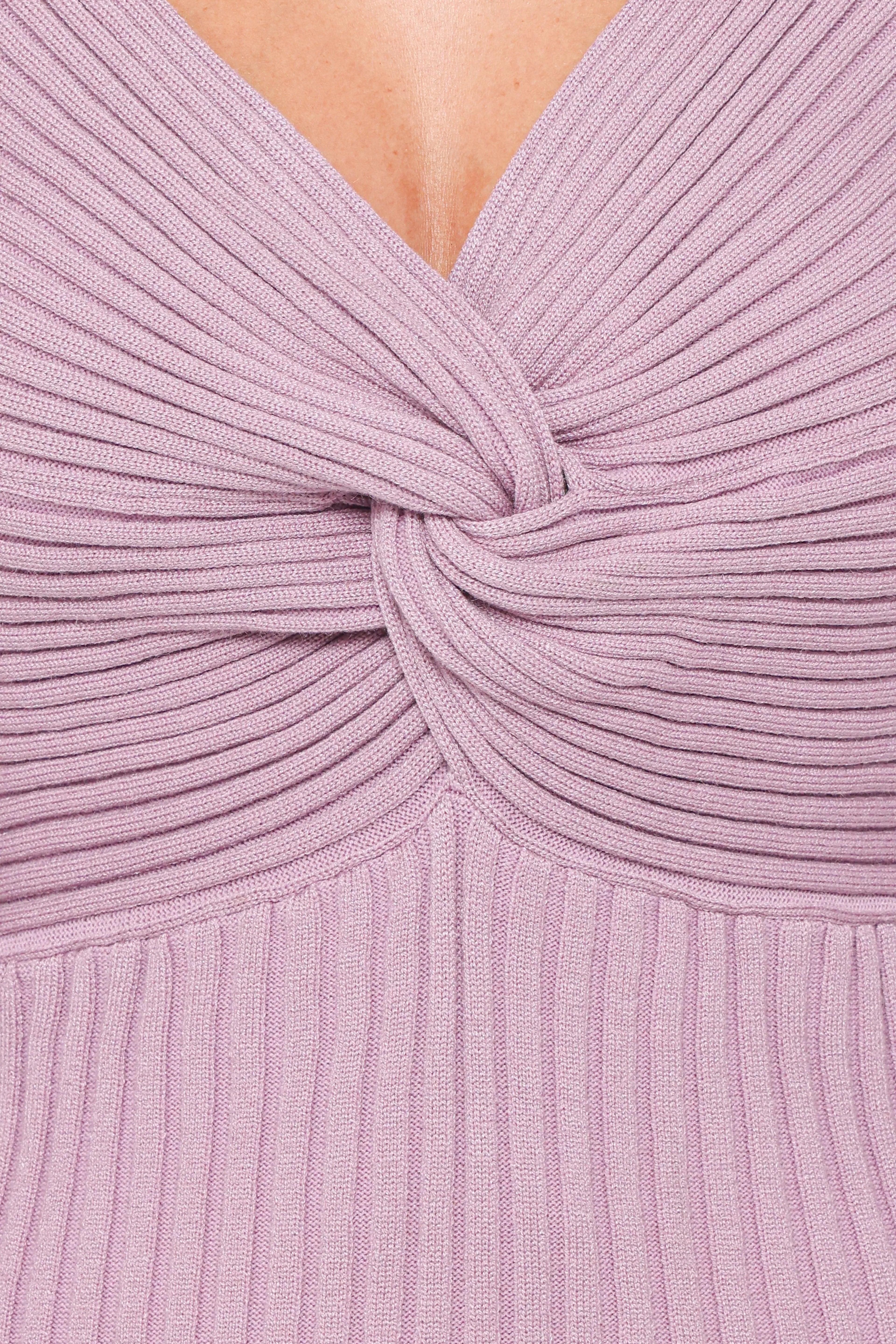 Demi Twist Detail Knit Top - Lavender