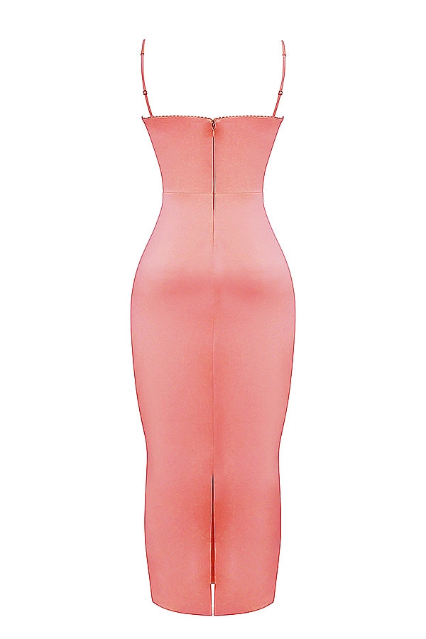 bright peach maxi dress