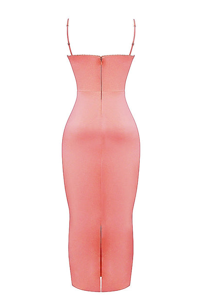 bright peach maxi dress
