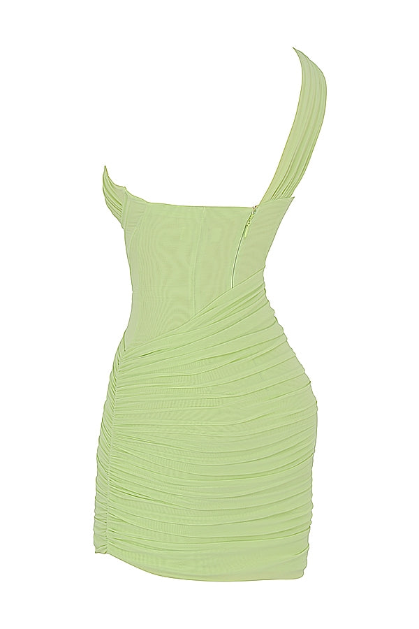 lime cut out mini dress