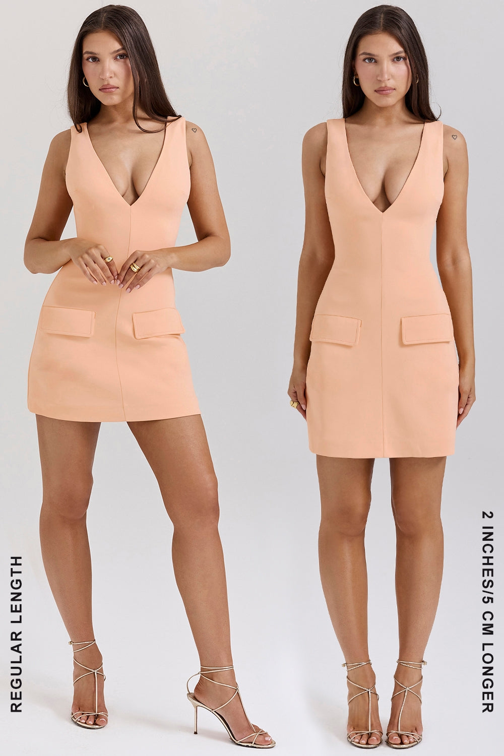 sorbet plunge mini dress