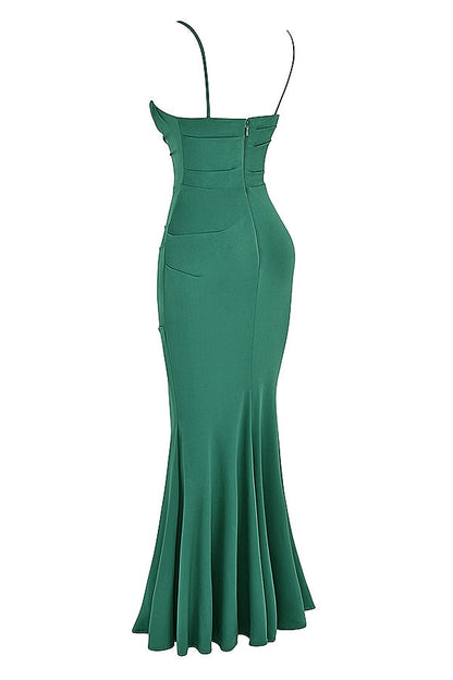 forest corset maxi dress