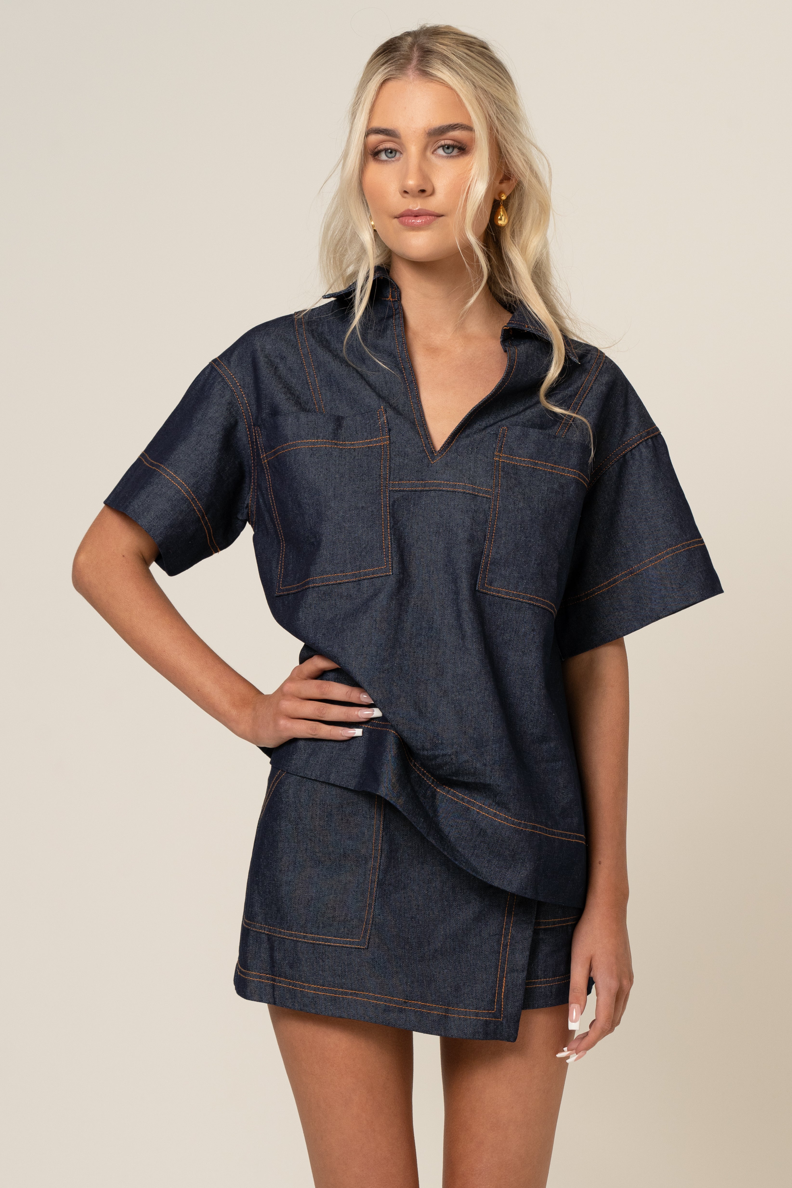Indigo Blue Denim Skort