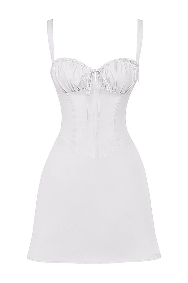 white corset mini dress