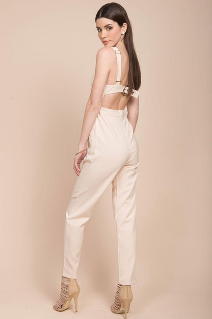 Beverly cutout Dressy Jumpsuit Blush