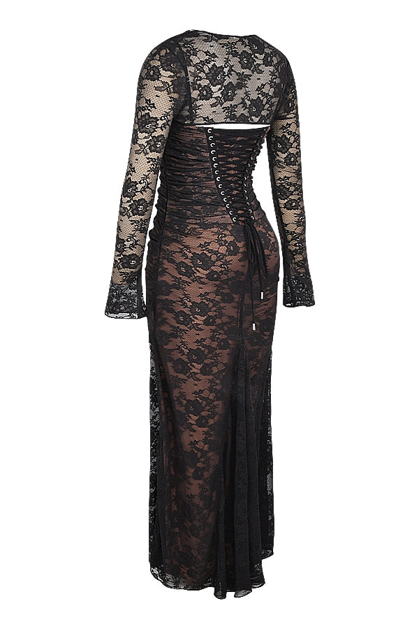 black lace maxi dress