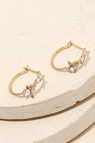 Rhinestone Mini Huggie Earrings