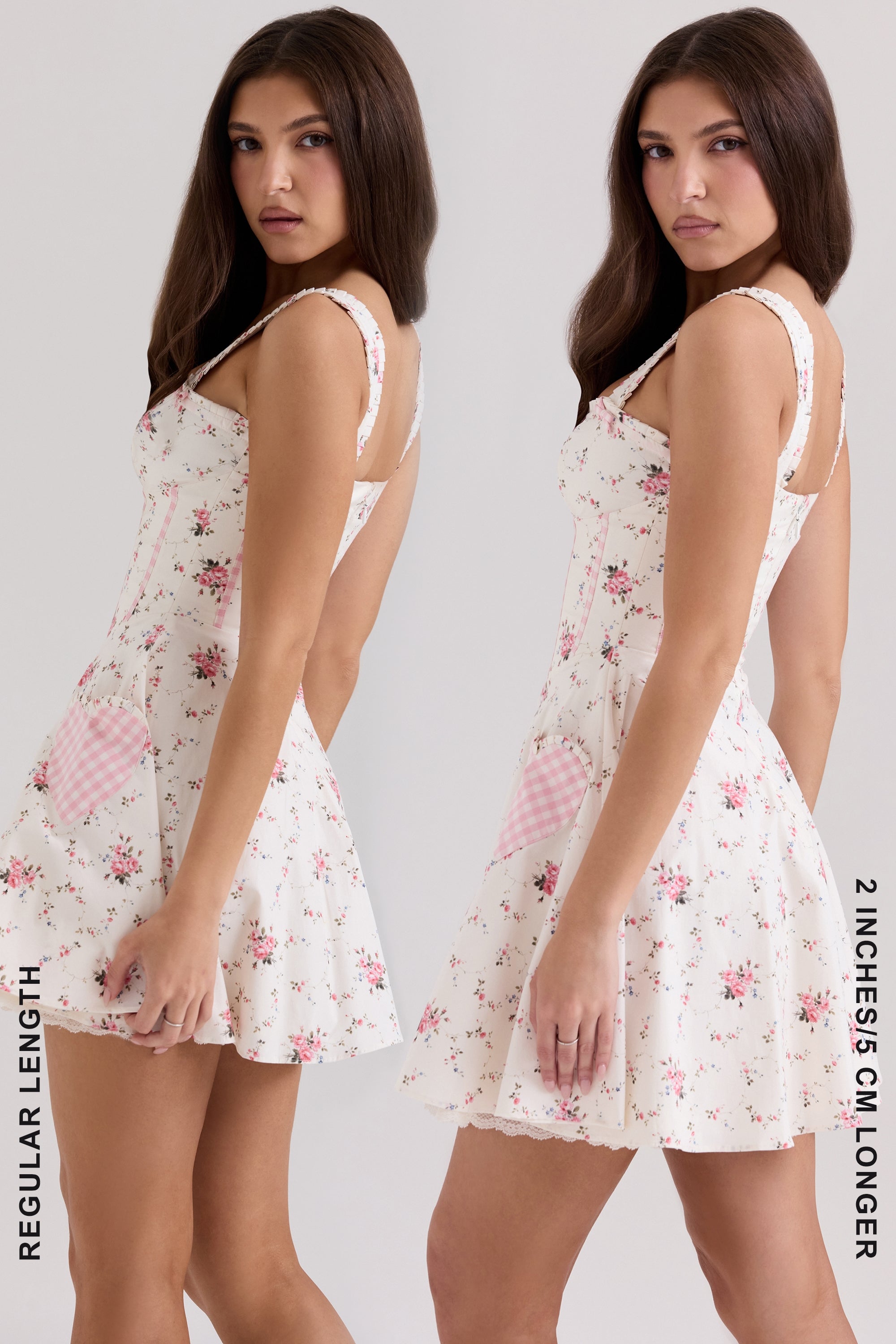 cream rose print stretch cotton mini dress