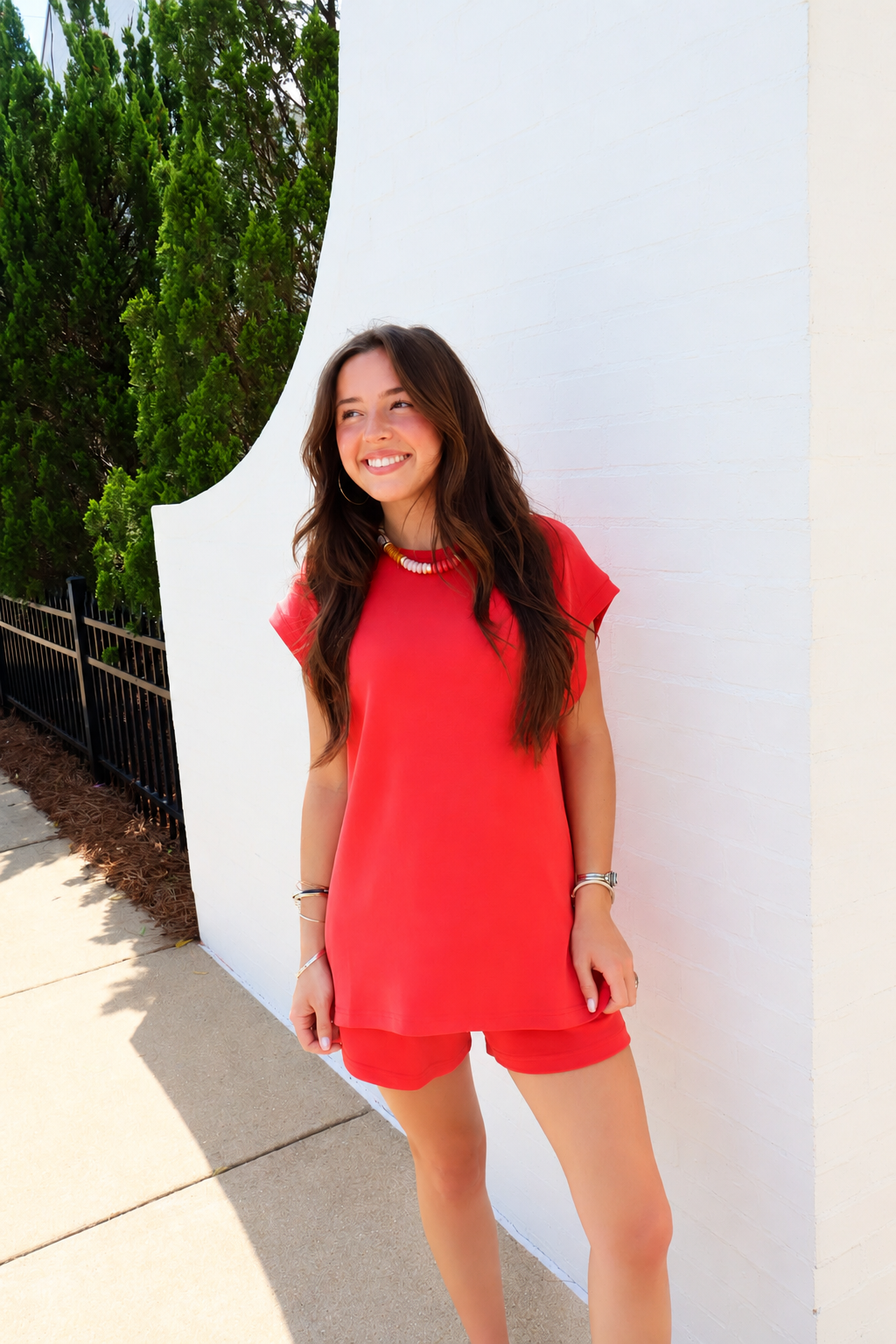 Laguna Casual Shorts Set - Vibrant Brick