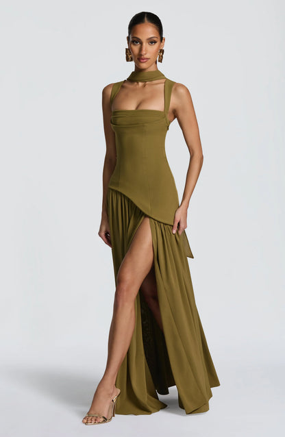 Tullulah Maxi Dress - Deep Olive