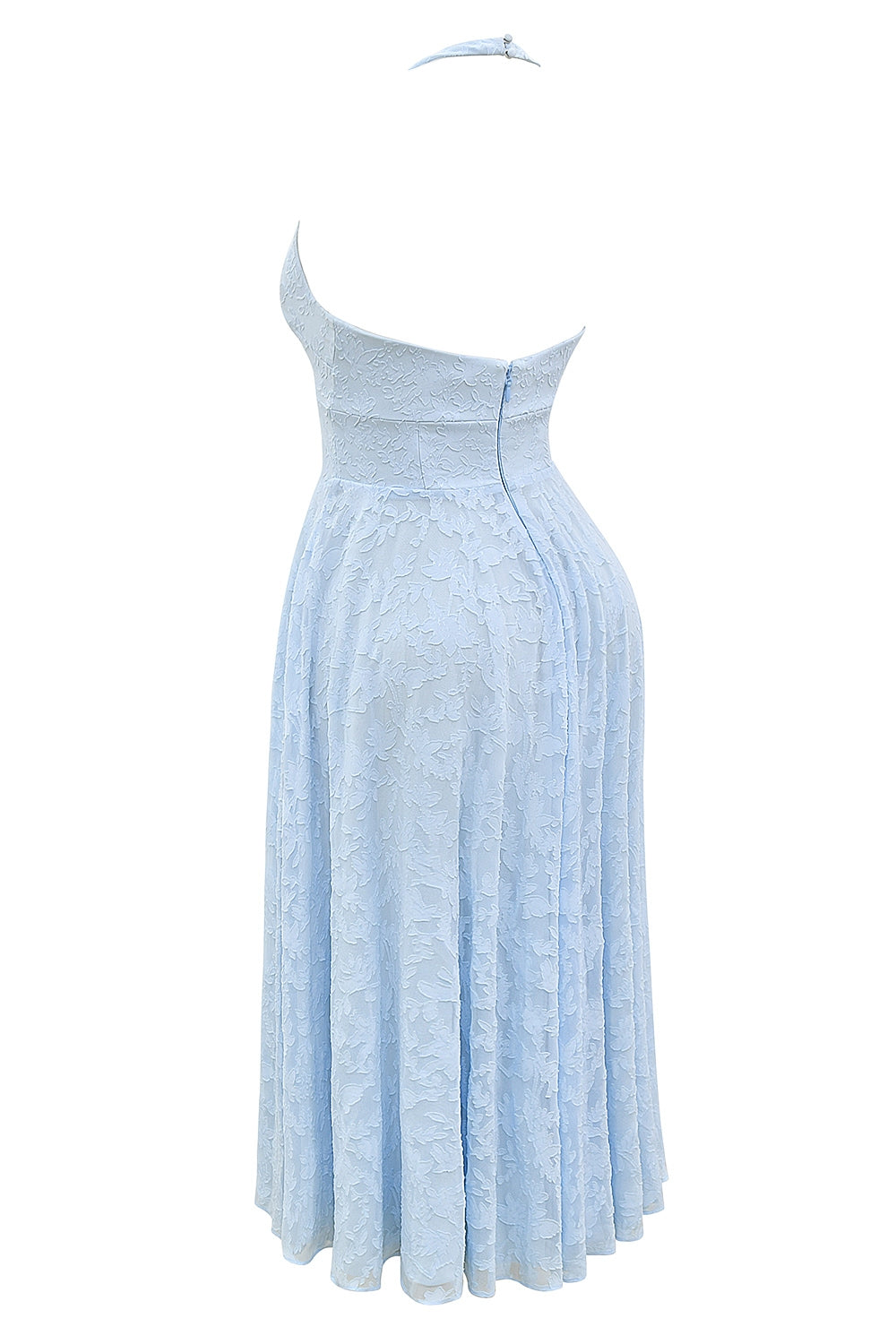 bluebell floral jacquard halter midi dress