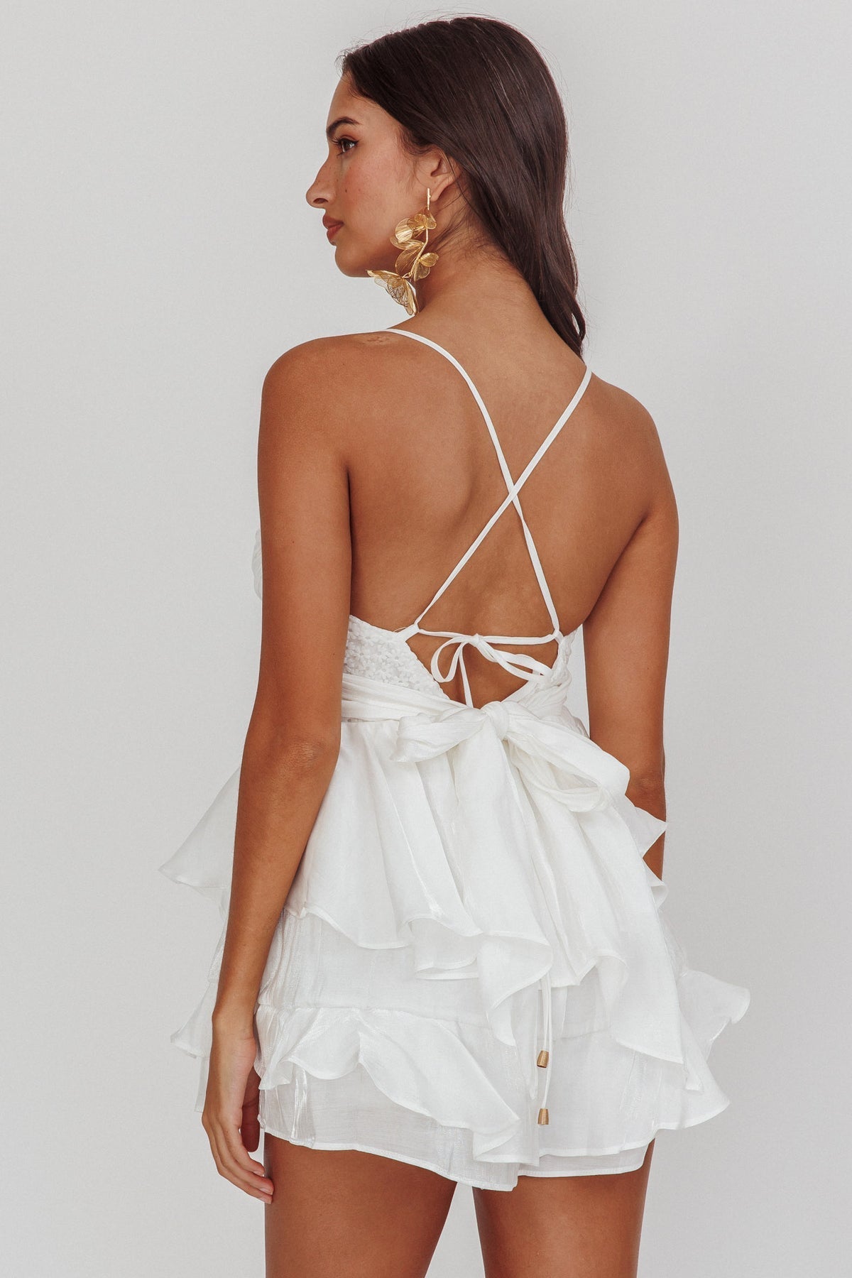 Off White Dream Ruffle Romper