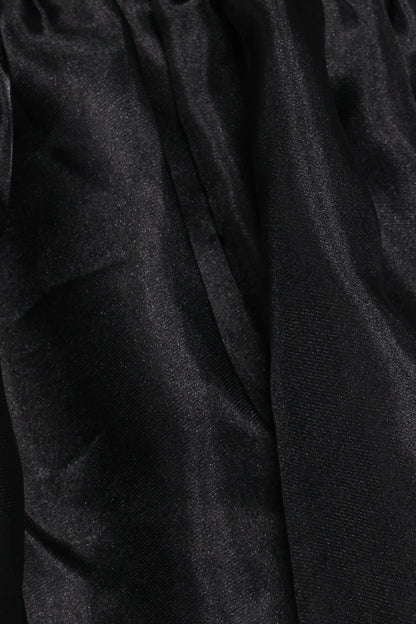 Solenne Puff Sleeve Peplum Organza Top - Black