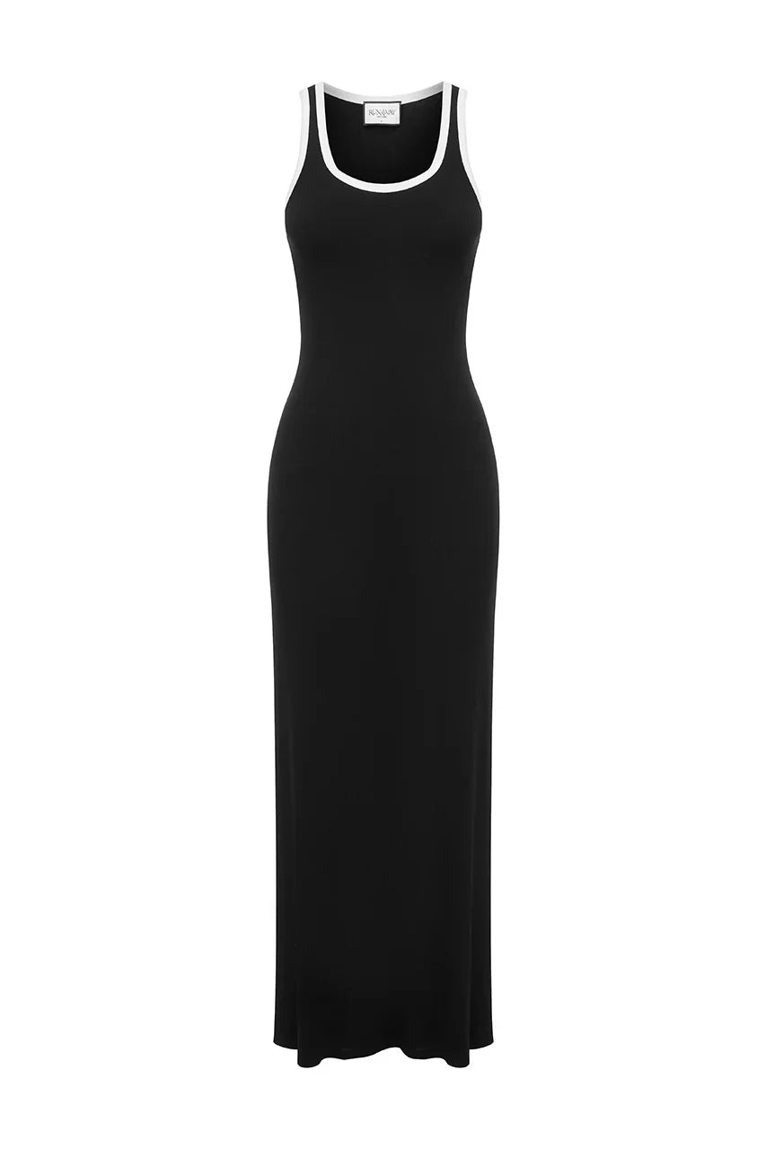 ANGELO TANK MAXI DRESS - BLACK/WHITE