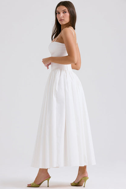 white cotton maxi sundress