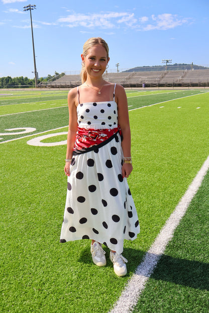 Black and White Polka Dot Midi Dress