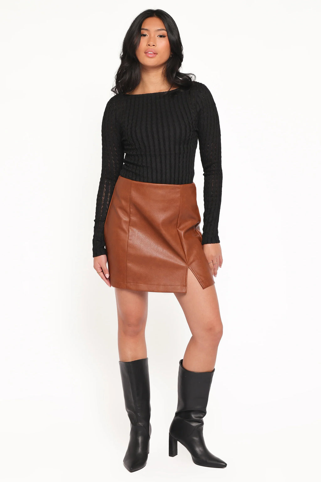 Bellatrix Textured Knit Top - Black