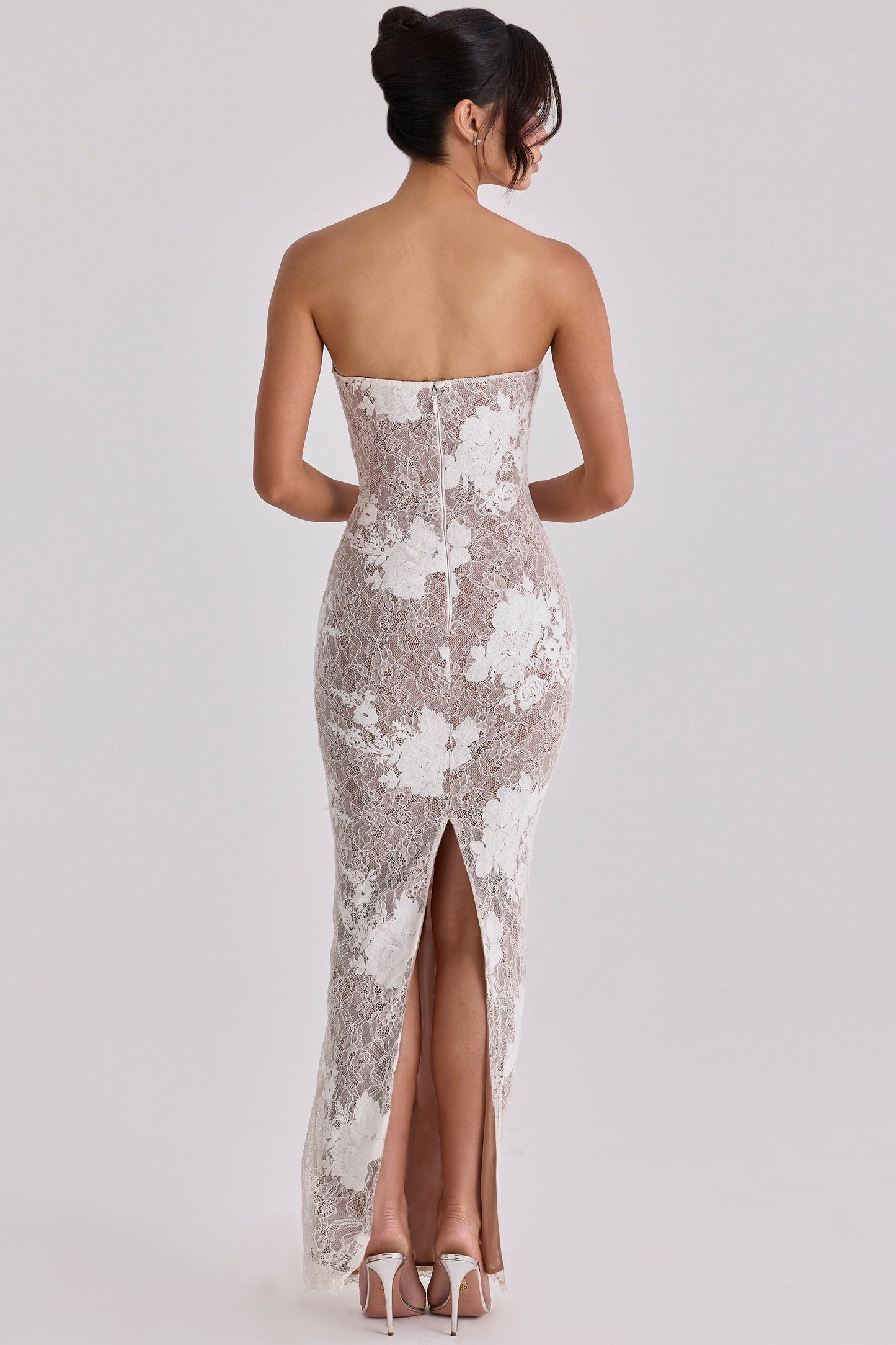 ivory embroidered lace maxi dress - limited edition