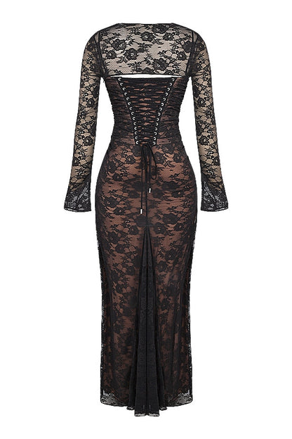 black lace maxi dress