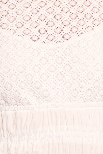 Riven Shirred Top - White