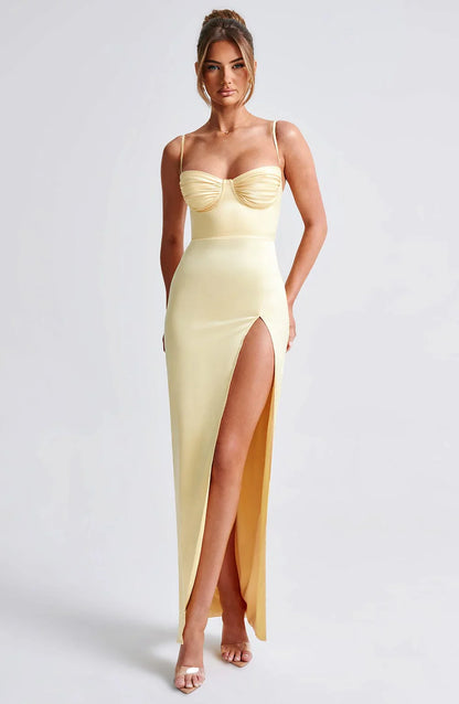 Alora Maxi Dress - Lemon