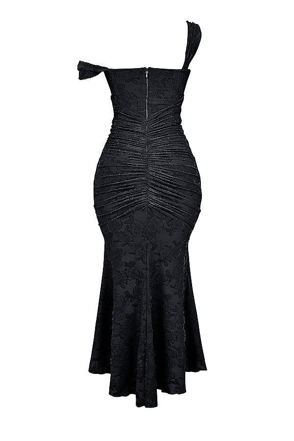 black floral maxi dress
